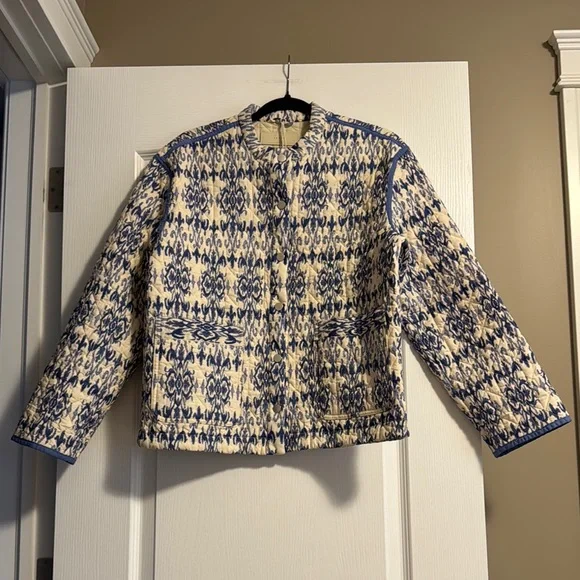 Blue and Cream Patterned Jacket - Picture 1 of 6